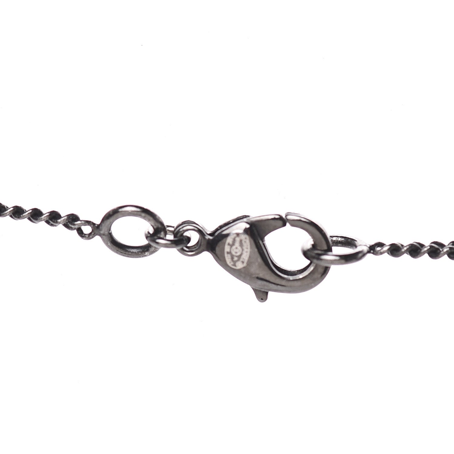 Chanel Baguette Pearl Bead CC Necklace Black 4 of 6
