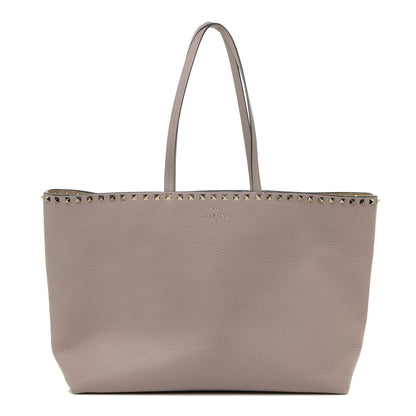 Valentino Garavani Grained Calfskin Rockstud Shoulder Tote Poudre 1 of 13