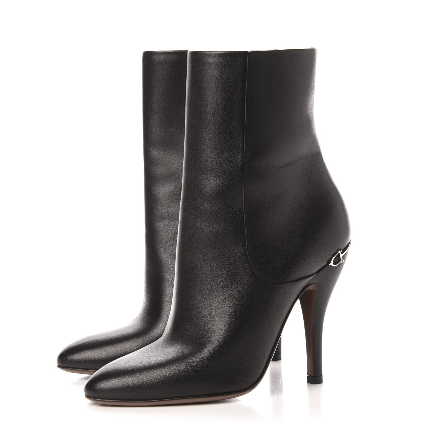 Gucci Nappa Horsebit Ankle Boots 36 Black 3 of 10