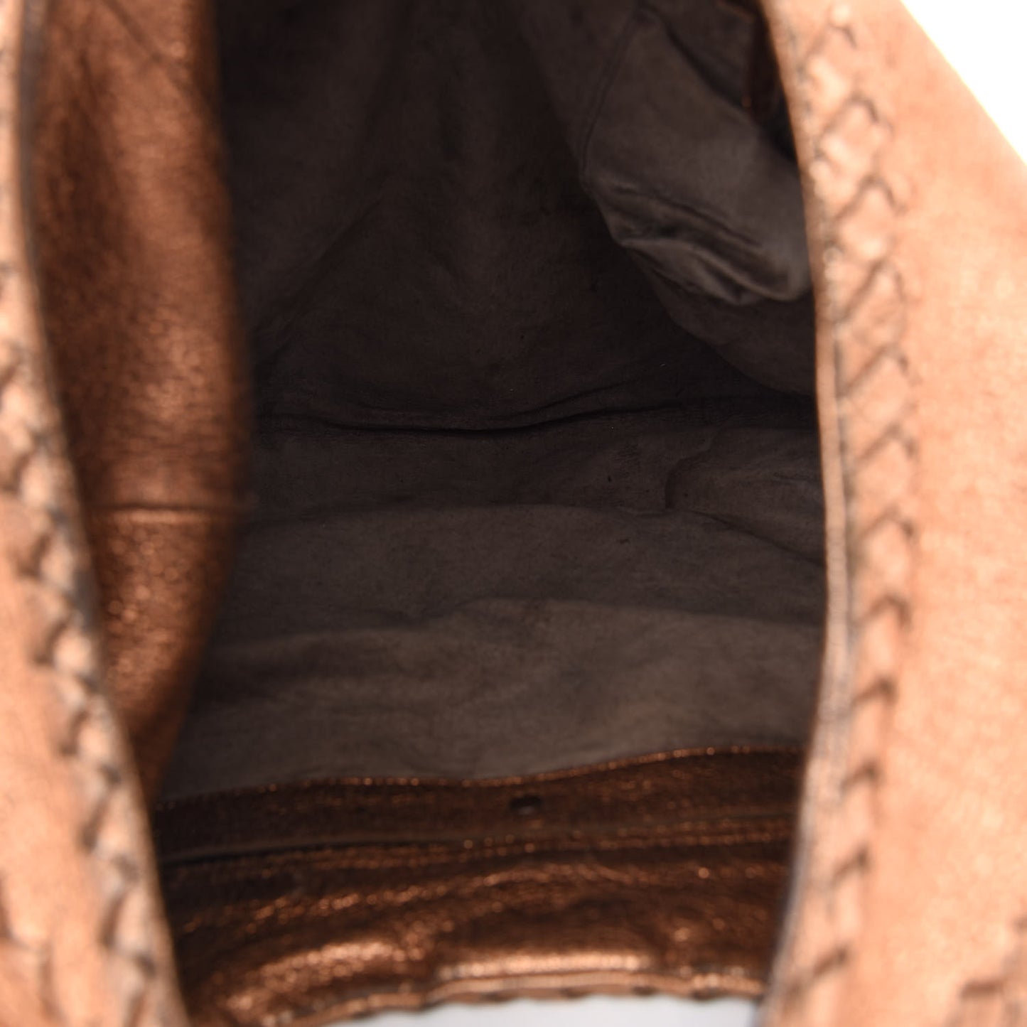 Metallic Cervo Deerskin Large Hobo Rame Ossidato