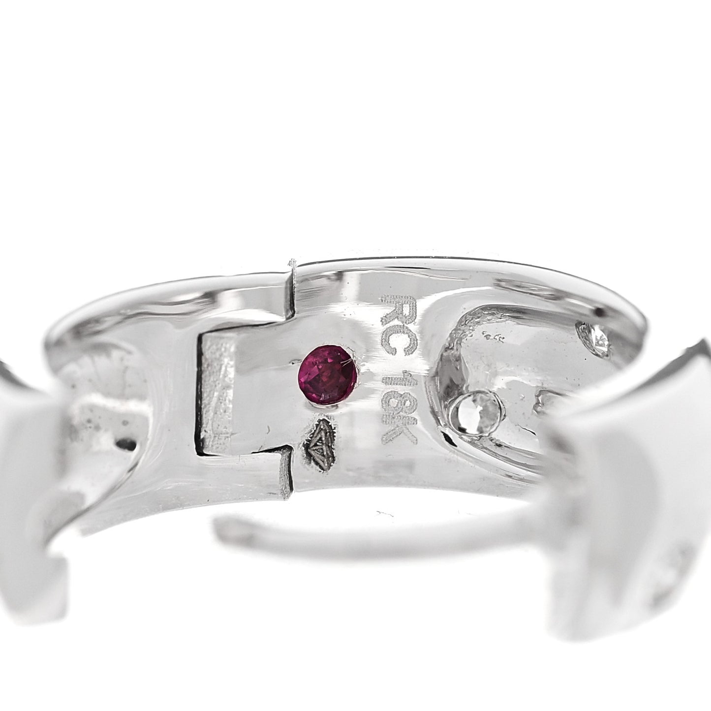 18K White Gold Diamond Huggie Hoop Earrings