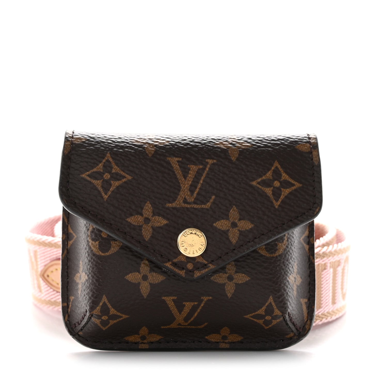 Monogram Bumper On Strap Shoulder Strap Creme Pink