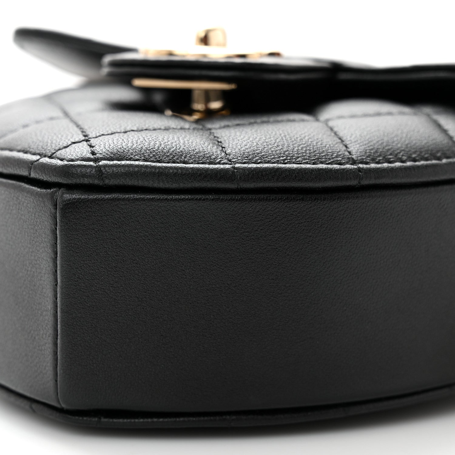 Chanel Lambskin Quilted CC In Love Heart Clutch With Chain Black 10 of 11