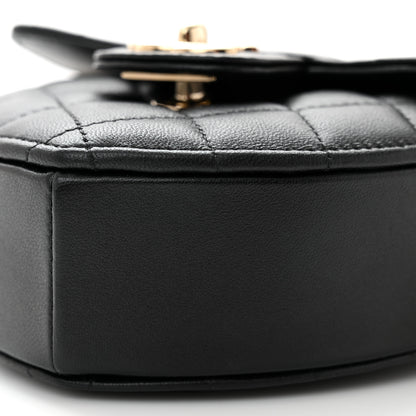 Chanel Lambskin Quilted CC In Love Heart Clutch With Chain Black 10 of 11