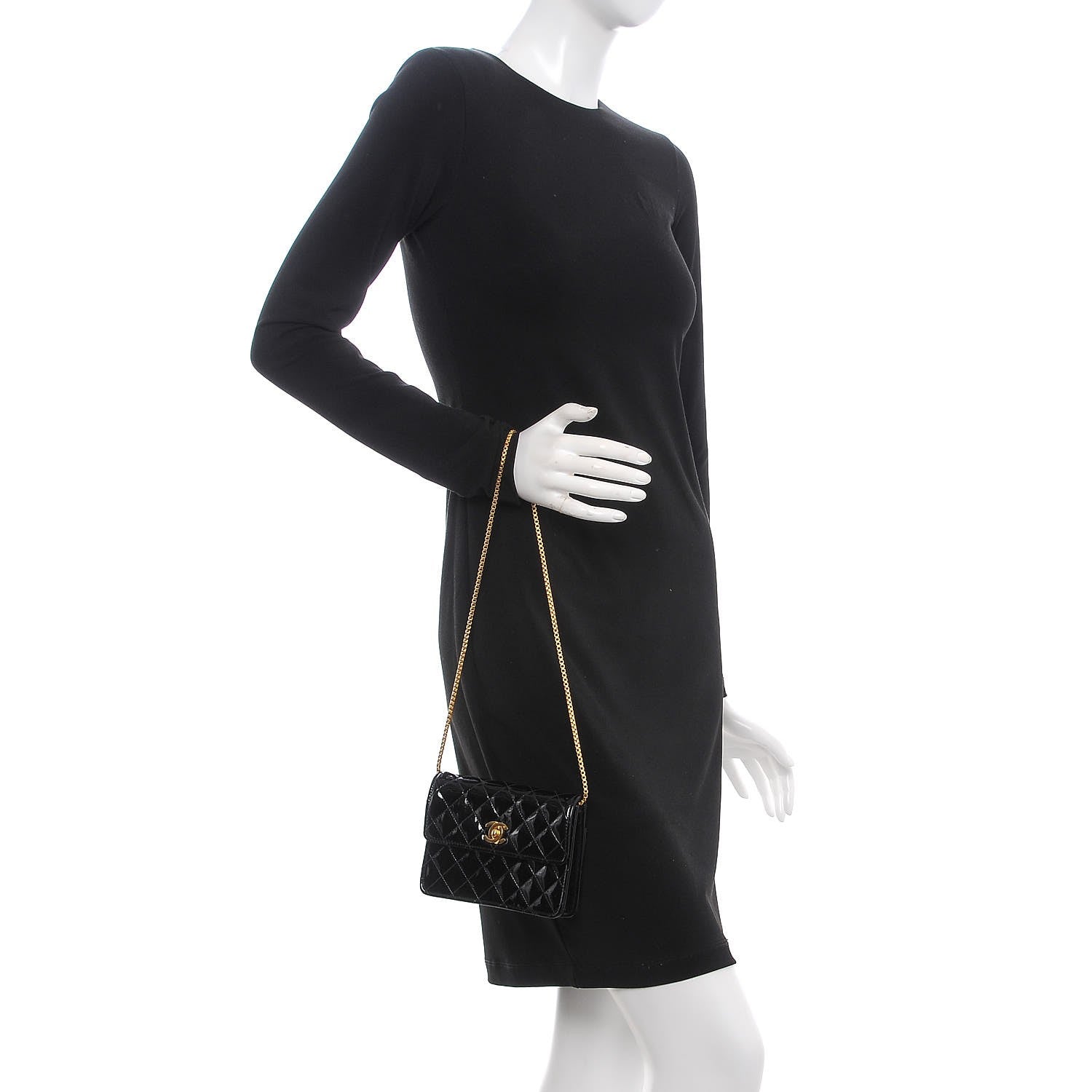 Chanel Patent Quilted Mini Flap Black 2 of 8