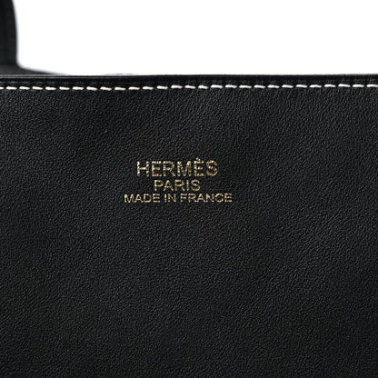 Hermes Veau Sikkim Taurillon Clemence Double Sens 36 Reversible Tote Black Graphite 6 of 14