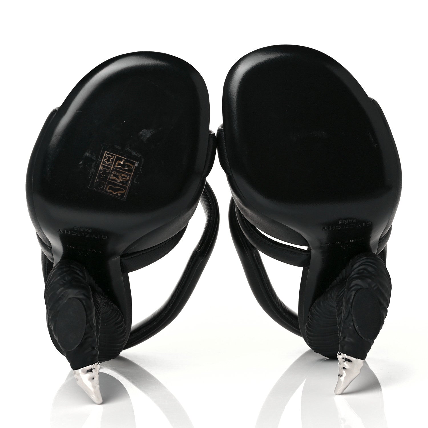 Givenchy Lambskin 4G Logo Horn Sandals 36 Black 9 of 20