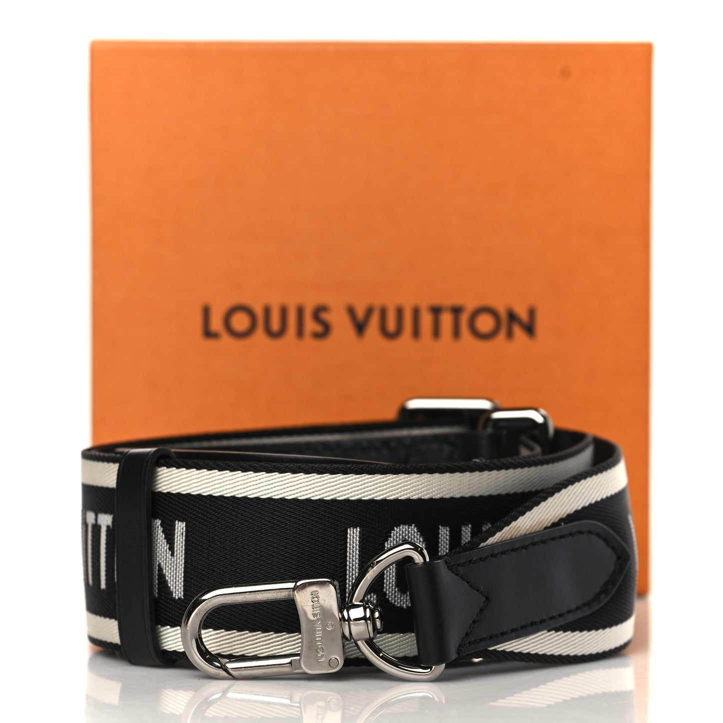 Nylon Jacquard Sporty Bandouliere Shoulder Strap Black