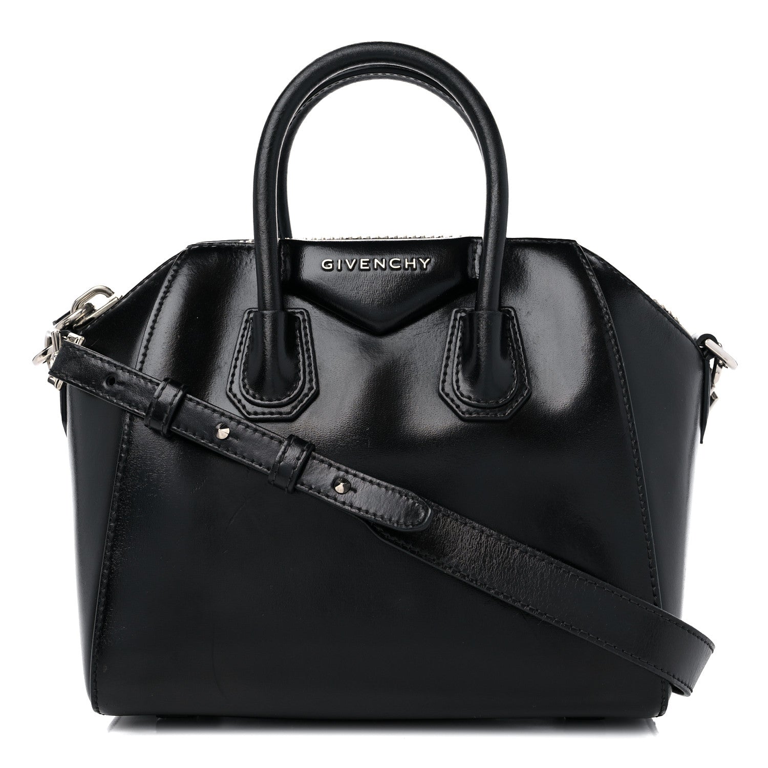 Givenchy Shiny Lord Calfskin Mini Antigona Black 1 of 16
