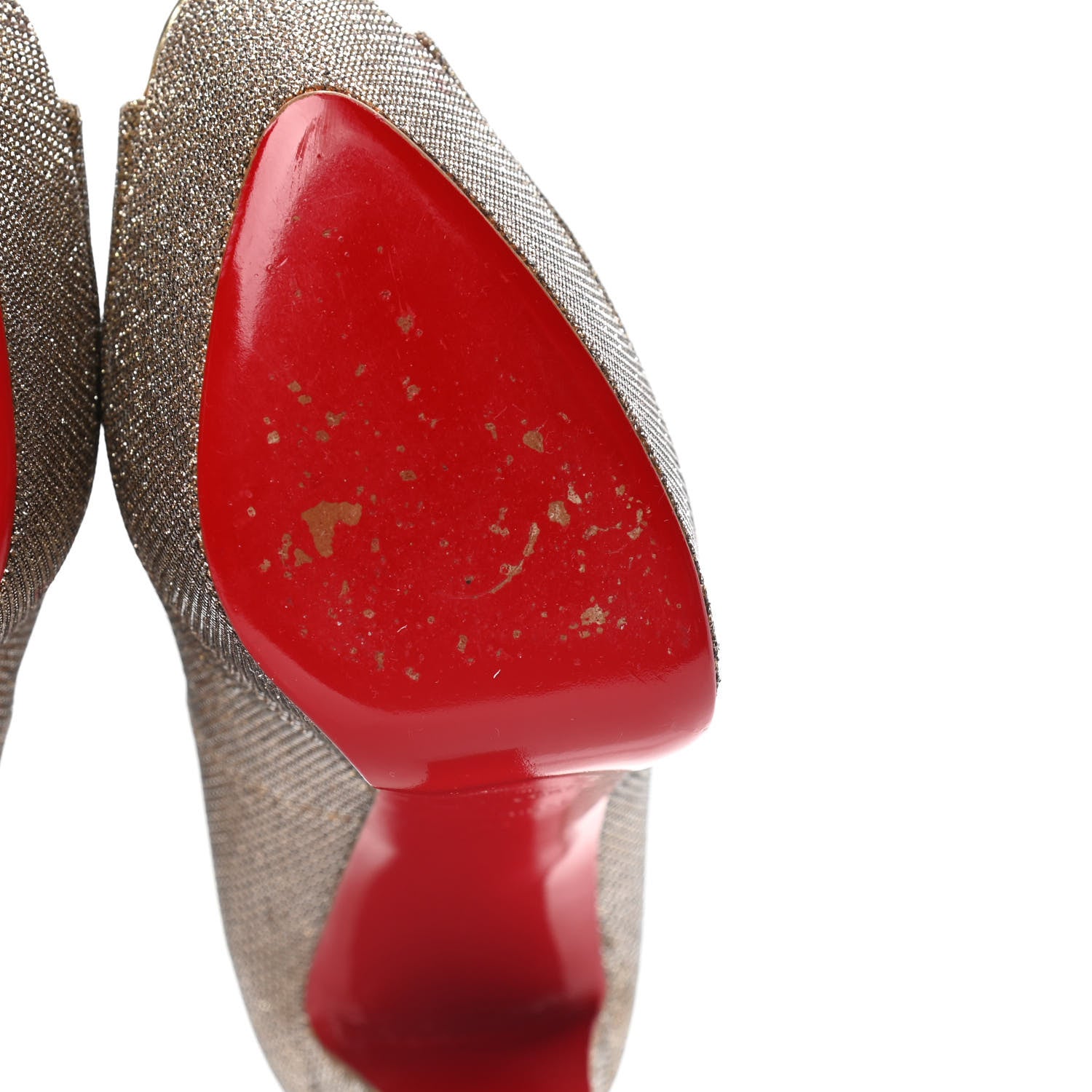 Christian Louboutin Glitter Fabric Altareva 160 Pumps 41 Gold 8 of 15