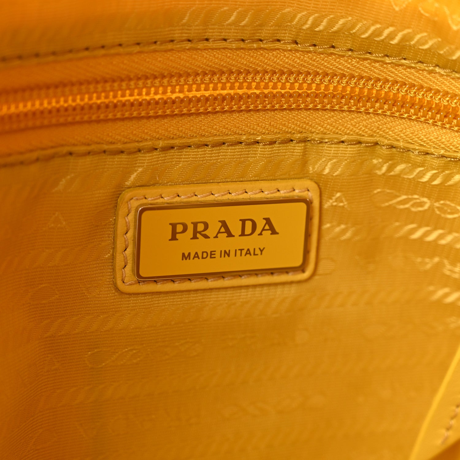 Prada Re-Nylon Vitello Metal Triangle Logo Sling Backpack Giallo 6 of 11