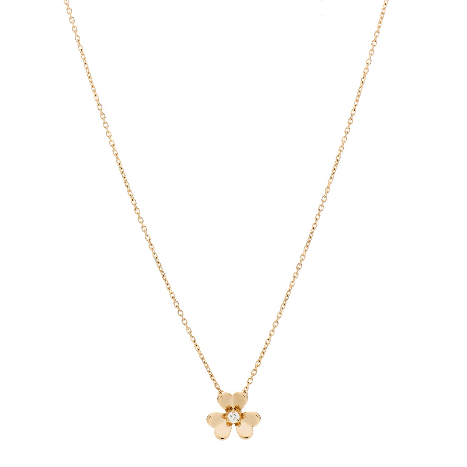 Van Cleef & Arpels 18K Yellow Gold Diamond Mini Frivole Pendant Necklace 1 of 6