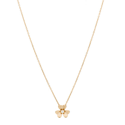 Van Cleef & Arpels 18K Yellow Gold Diamond Mini Frivole Pendant Necklace 1 of 6