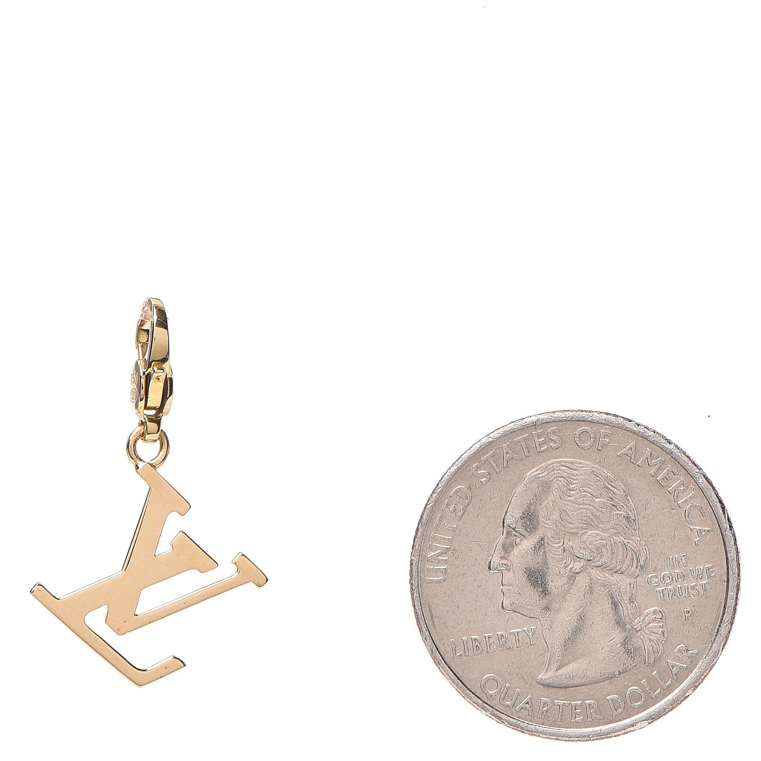 Louis Vuitton 18K Yellow Gold LV Initiales Charm 2 of 3
