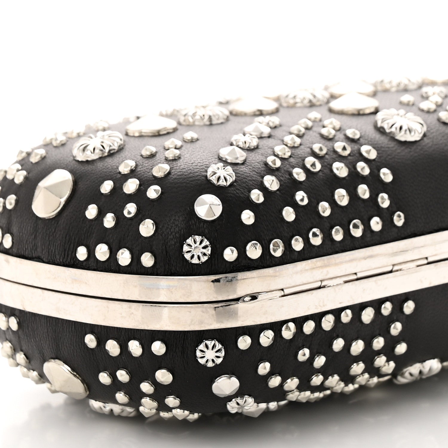 Alexander McQueen Nappa Studded Britannia Skull Box Clutch Black 9 of 10