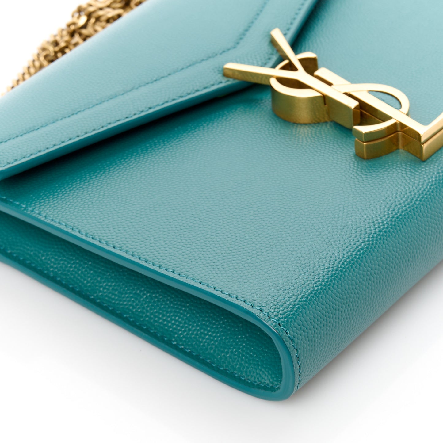 Grain De Poudre Monogram Cassandra Chain Wallet Teal