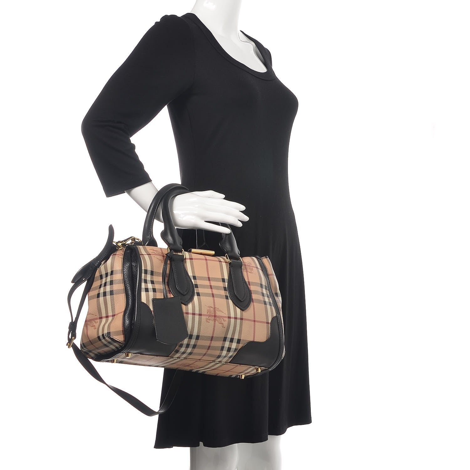 Burberry Haymarket Check Small Gladstone Black 3 of 12