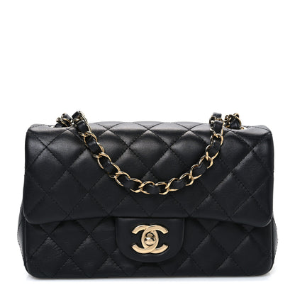 Chanel Lambskin Quilted Mini Rectangular Flap Black 1 of 11