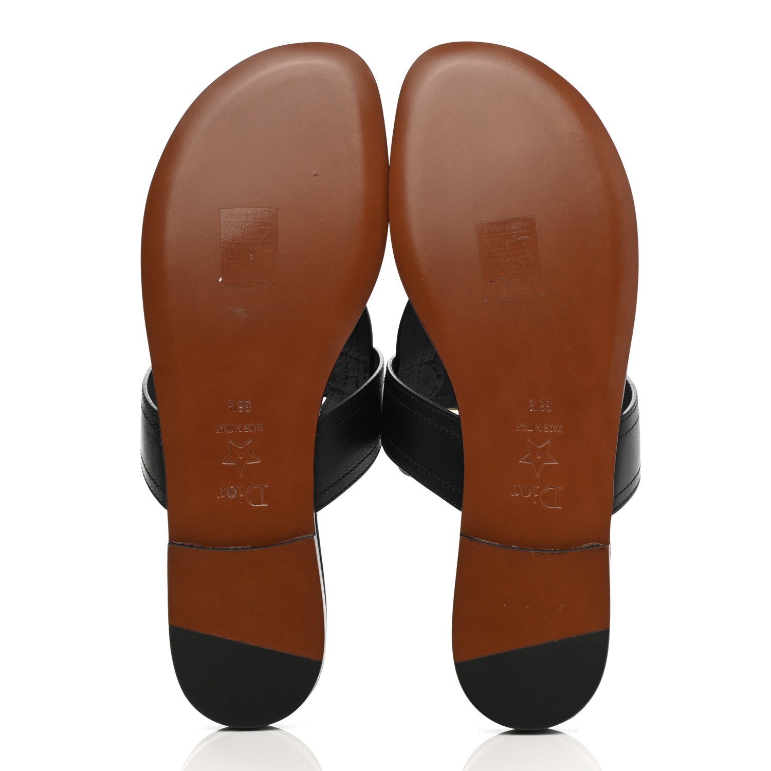 Christian Dior Calfskin 30 Montaigne Thong Sandals 36.5 Black 5 of 8