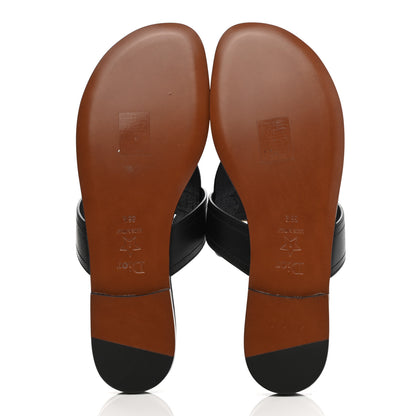 Christian Dior Calfskin 30 Montaigne Thong Sandals 36.5 Black 5 of 8