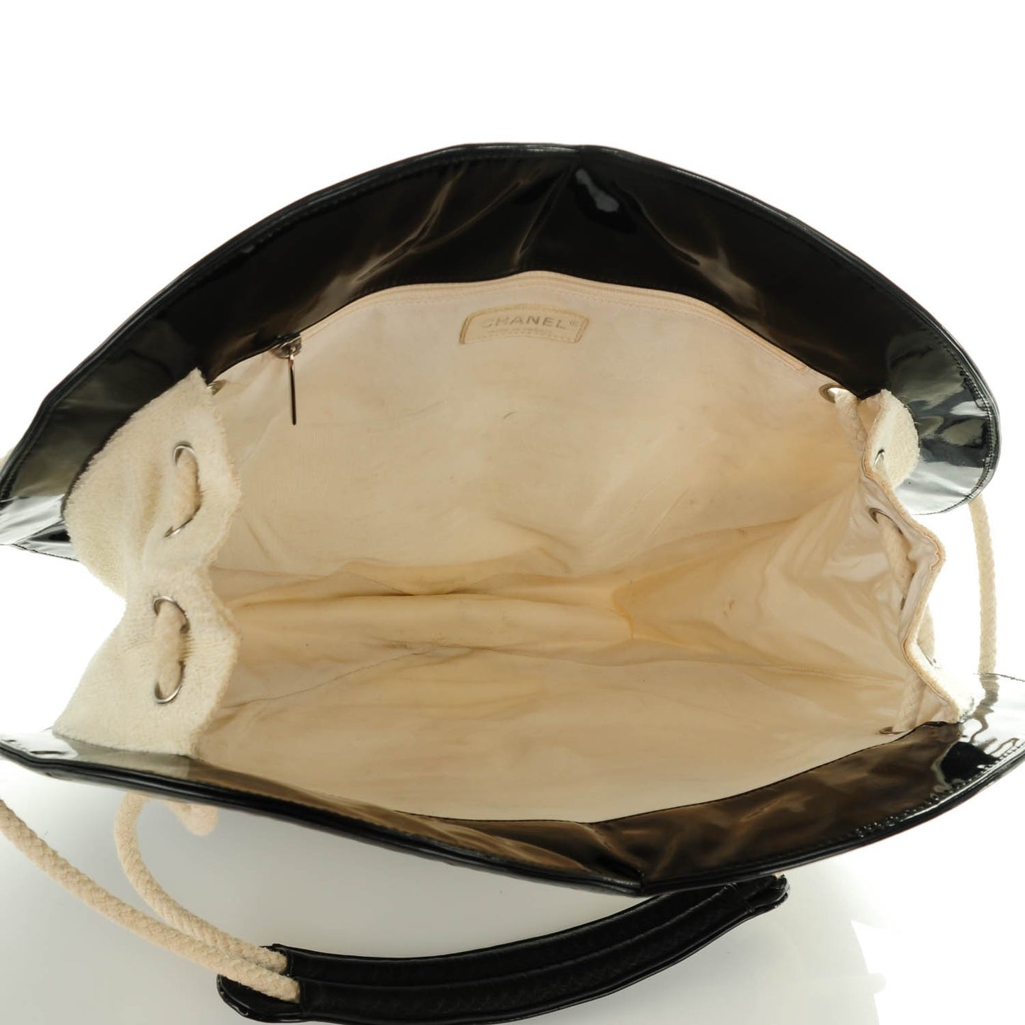 Patent Terry Ocean Drive Shoulder Bag Black White