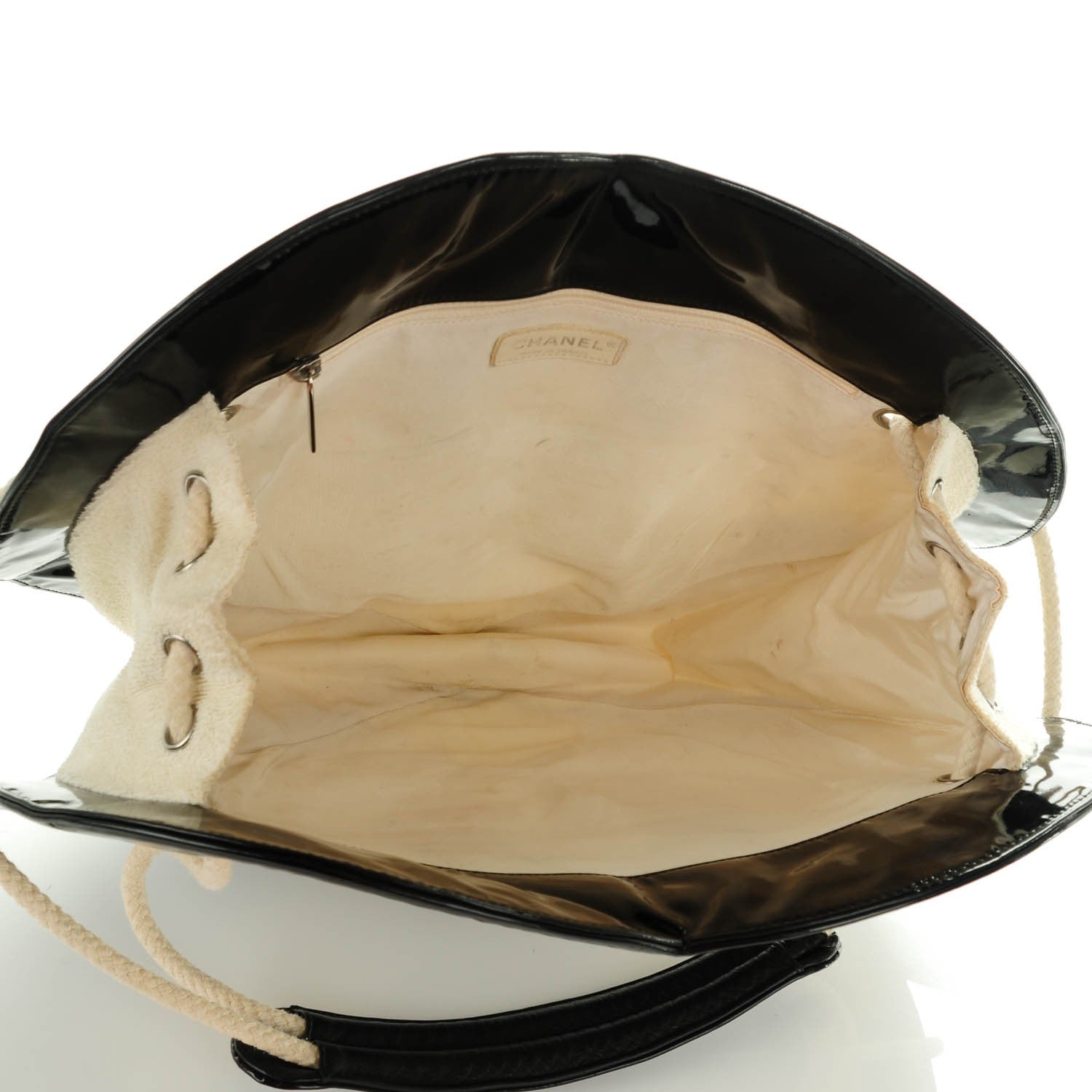 Chanel Patent Terry Ocean Drive Shoulder Bag Black White 5 of 9