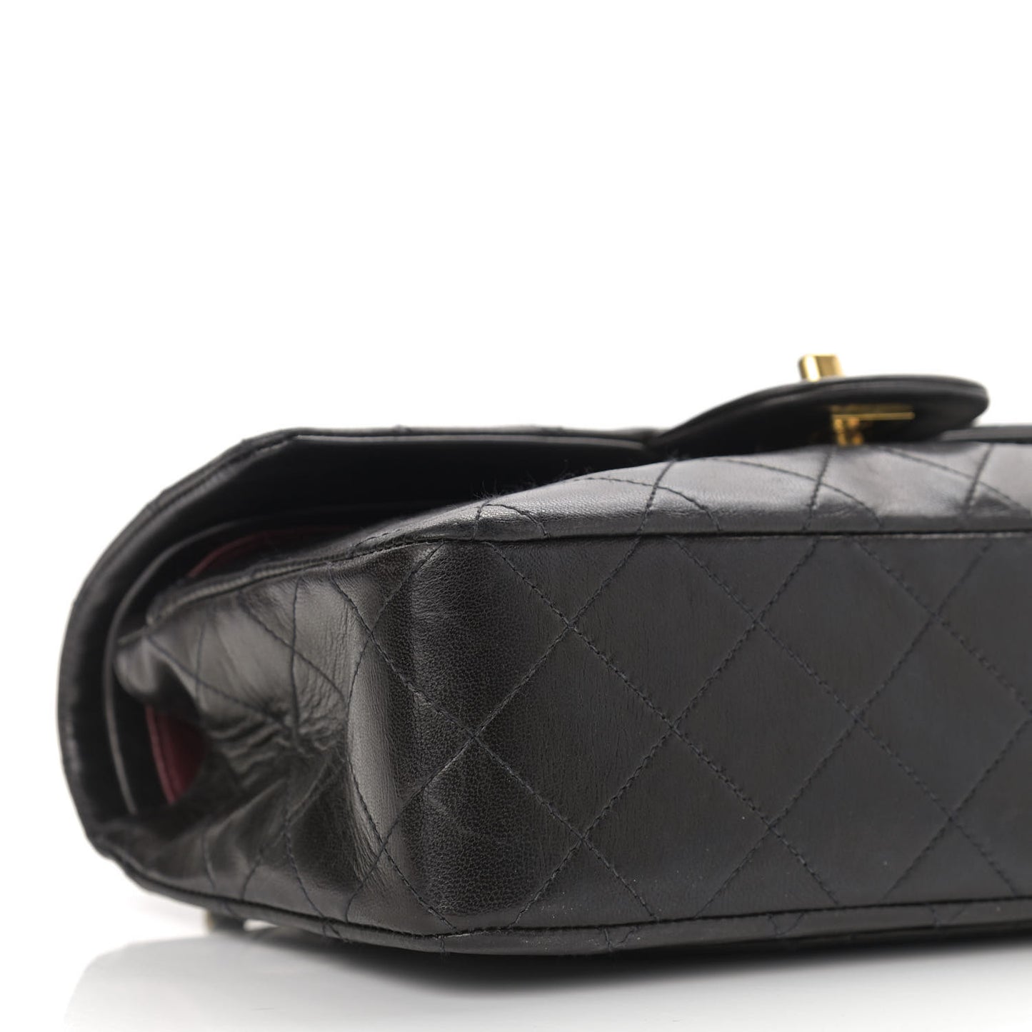 Lambskin Quilted Small Double Flap Black