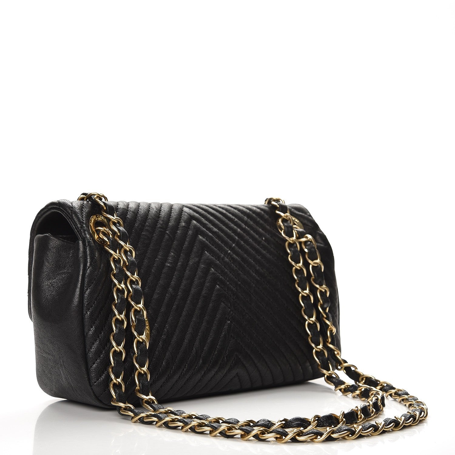 Chanel Calfskin Surpique Chevron Small Flap Black 4 of 8