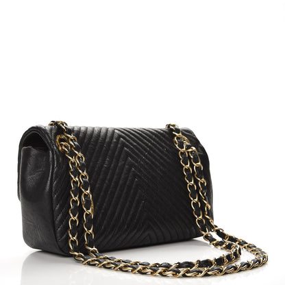 Chanel Calfskin Surpique Chevron Small Flap Black 4 of 8