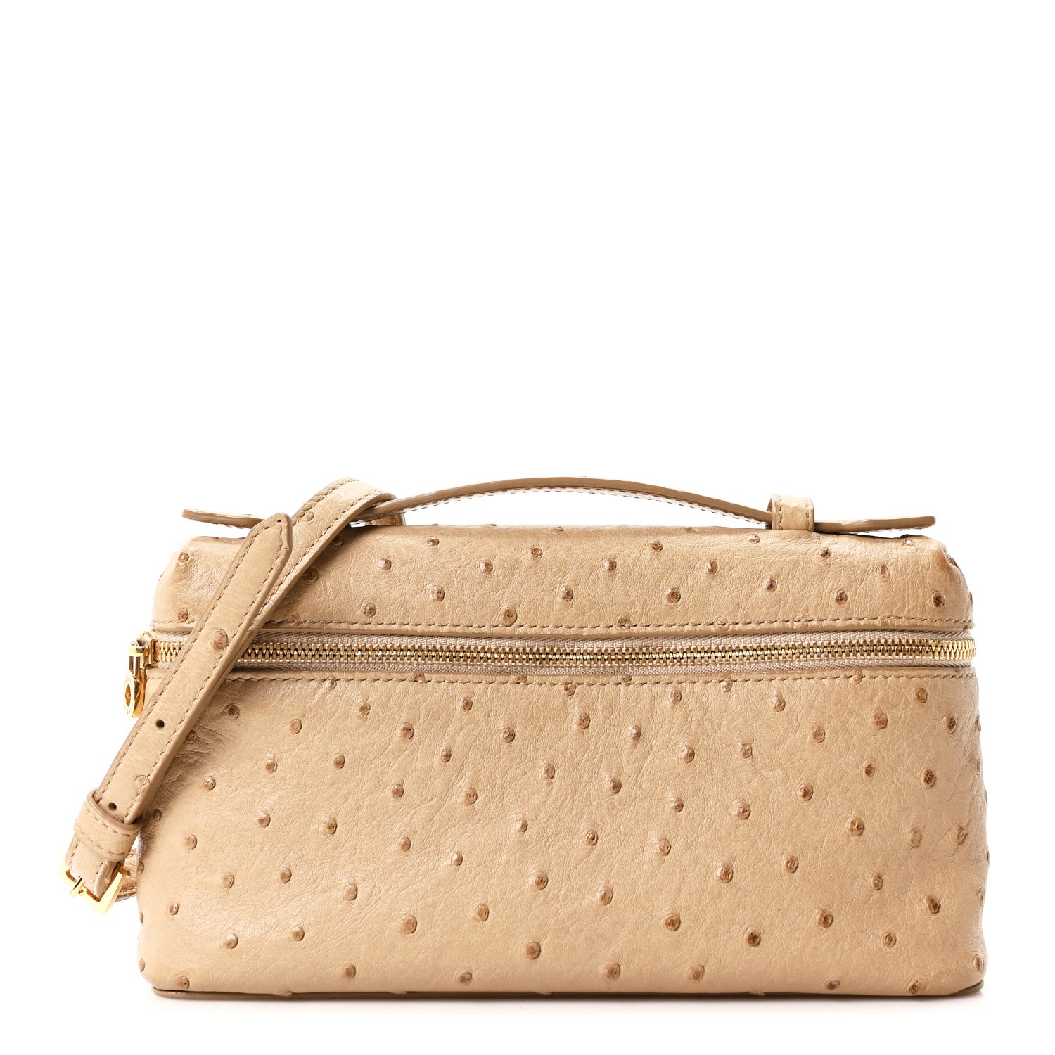 Loro Piana Ostrich L19 Extra Pocket Pouch Beige 1 of 10