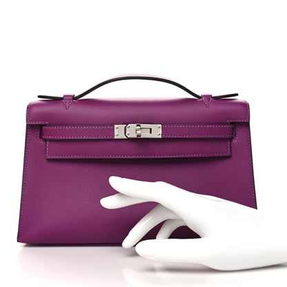 Hermes Swift Kelly Pochette Clutch Anemone 2 of 10
