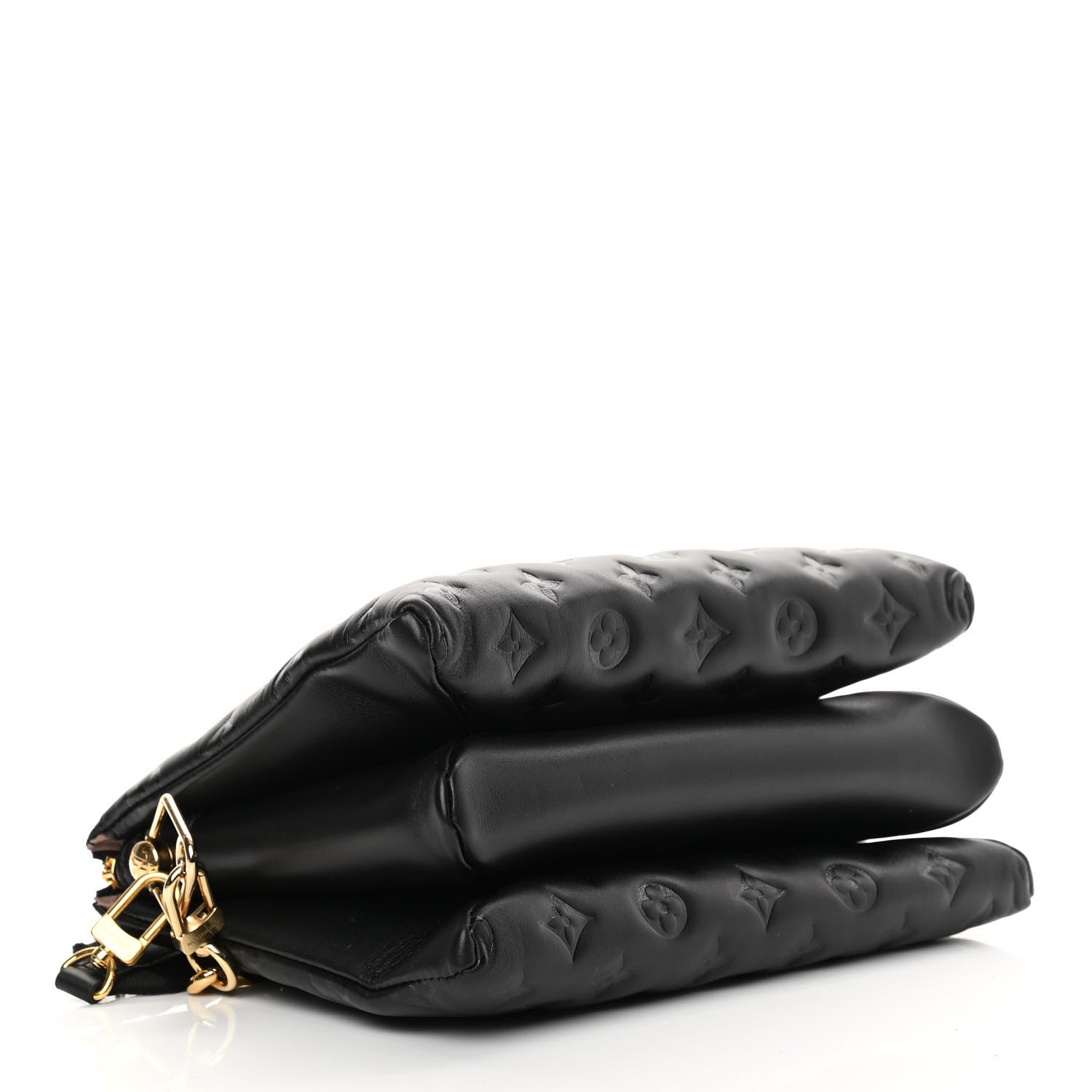 Louis Vuitton Lambskin Embossed Monogram Coussin PM Black 4 of 11