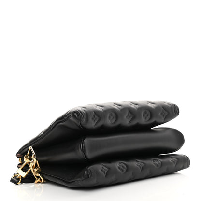Louis Vuitton Lambskin Embossed Monogram Coussin PM Black 4 of 11