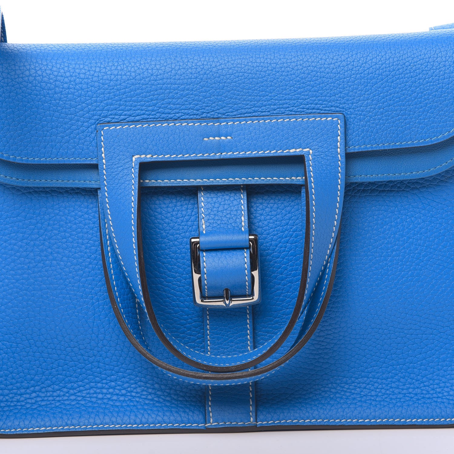 Hermes Taurillon Clemence Halzan 31 GM Bleu Hydra 9 of 11