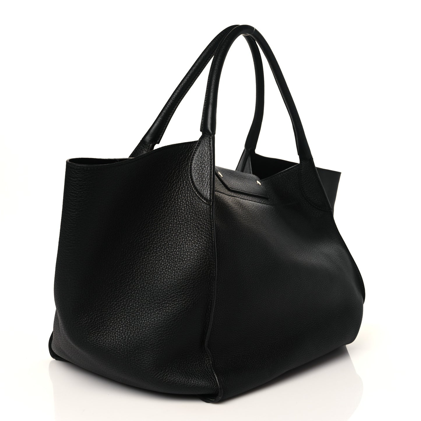 Supple Grained Calfskin Medium Big Bag Black
