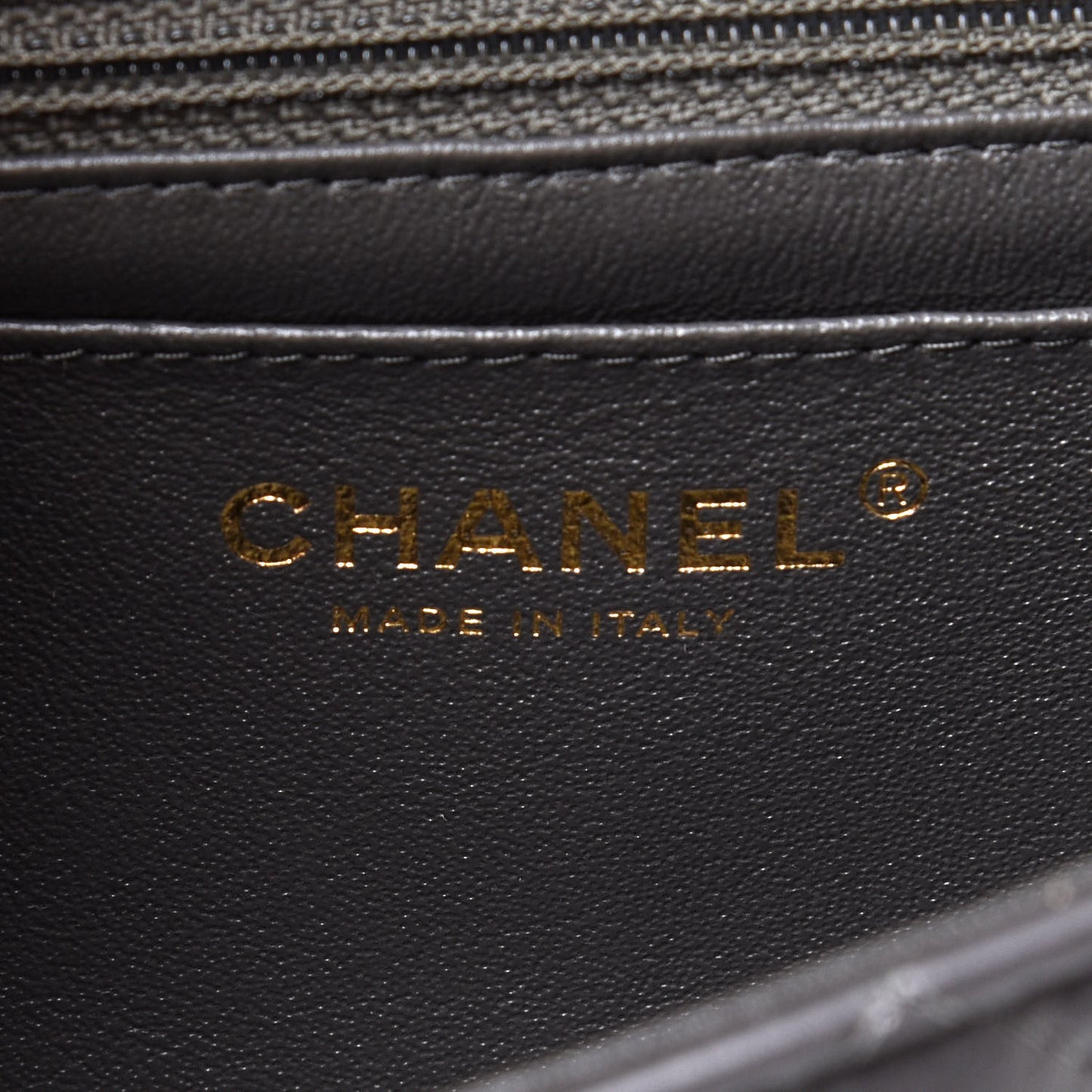 Lambskin Quilted Mini Rectangular Flap Dark Grey