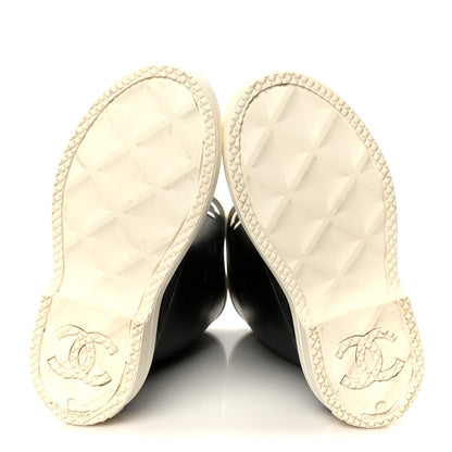 Chanel Caoutchouk CC High Boots 37 Black White 6 of 10