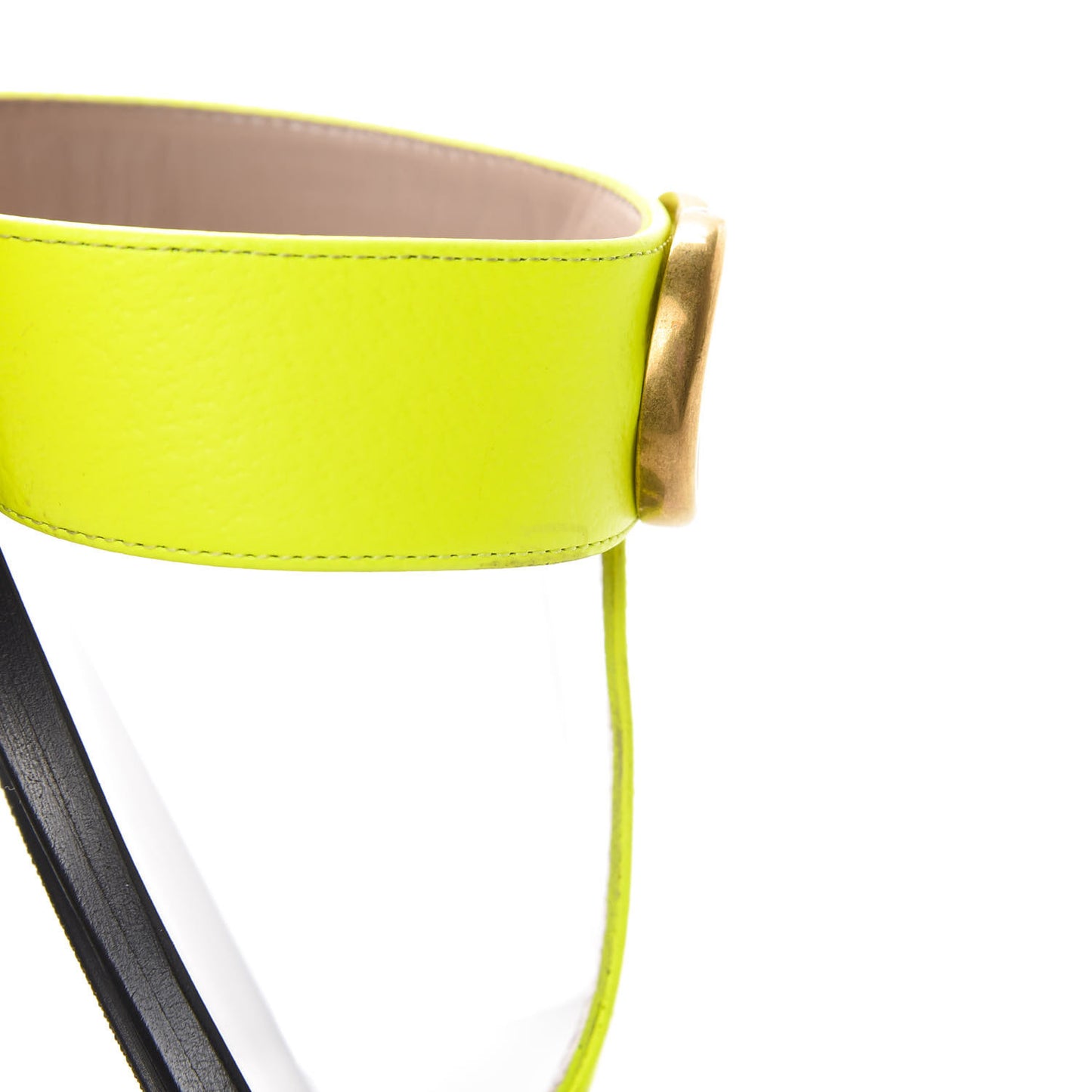 Calfskin GG Marmont Thong Sandals 35.5 Yellow Fluo