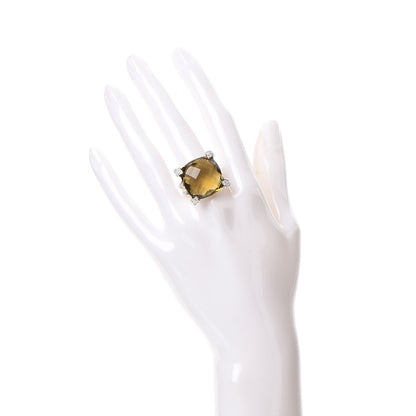 David Yurman Sterling Silver Lemon Citrine Diamond 20mm Cushion On Point Ring 59 8.75 2 of 5