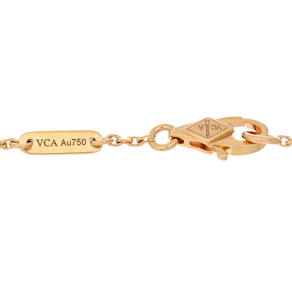 Van Cleef & Arpels 18K Rose Gold Carnelian Sweet Alhambra Bracelet 3 of 4