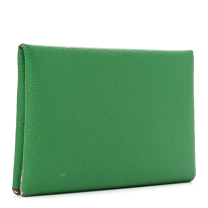Hermes Chevre Mysore Verso Calvi Duo Card Case Menthe Rose Sakura 3 of 7