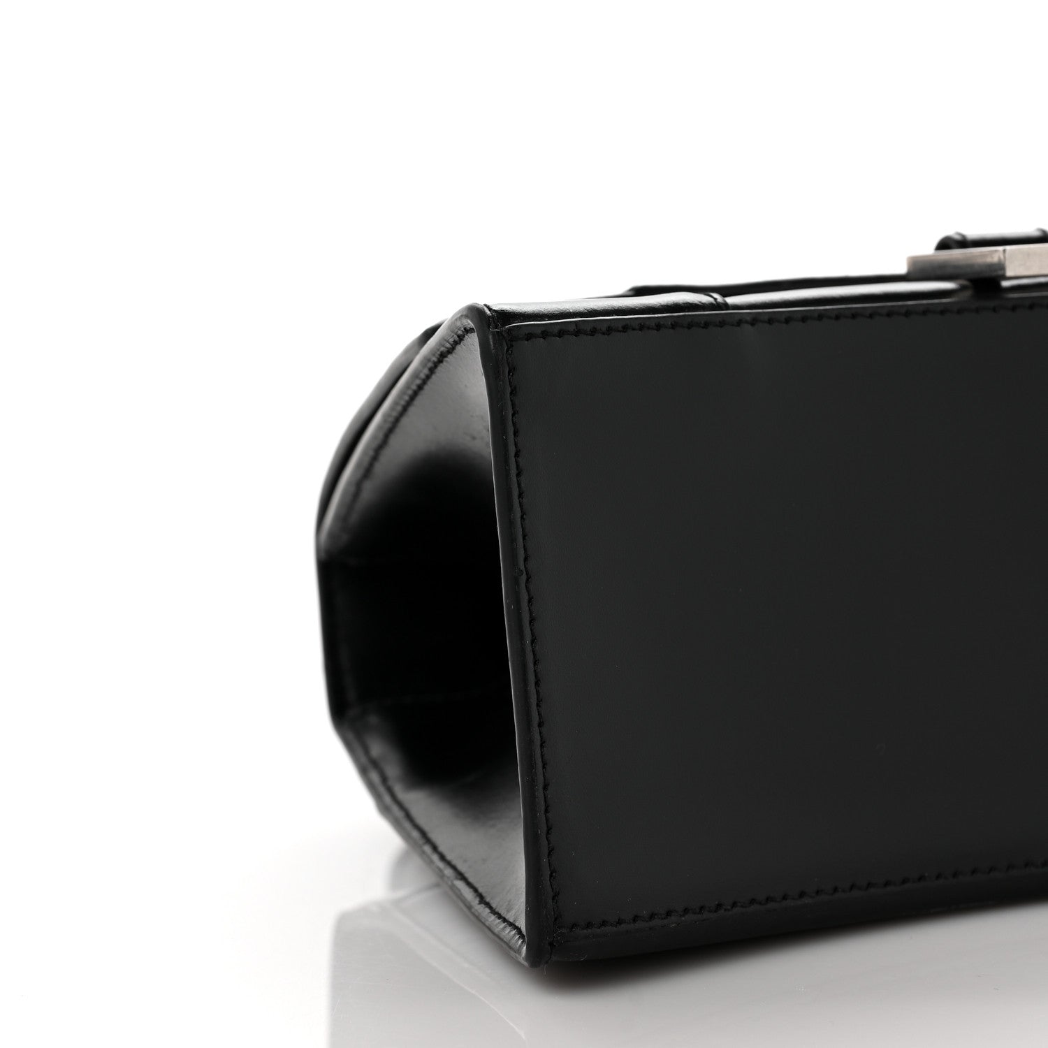 Balenciaga Shiny Box Calfskin Graffiti Logo Small Hourglass Top Handle Bag Black Pink 7 of 9