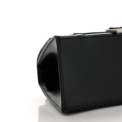 Balenciaga Shiny Box Calfskin Graffiti Logo Small Hourglass Top Handle Bag Black Pink 7 of 9