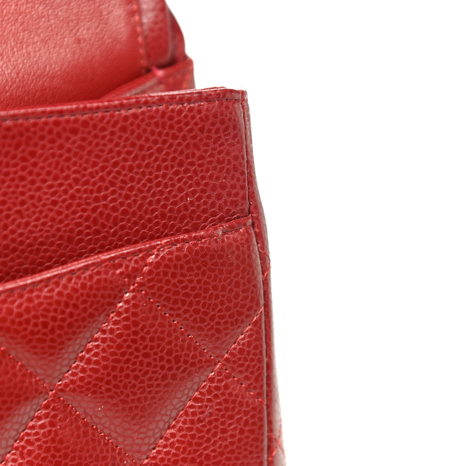 Chanel Caviar Quilted Jumbo Double Flap Dark Red 15 of 20