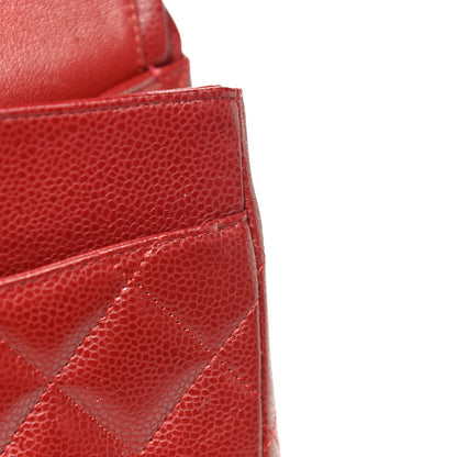 Chanel Caviar Quilted Jumbo Double Flap Dark Red 15 of 20