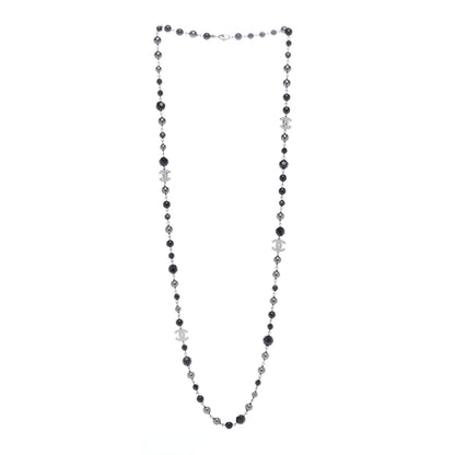 Chanel Ruthenium Pearl Beaded CC Long Necklace Black 2 of 3