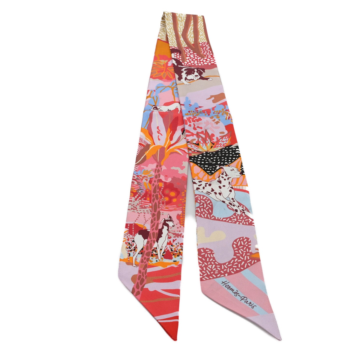 Hermes Silk En Liberte Twilly Rose Bleu Rouge Rose Bleu Rouge 2 of 3