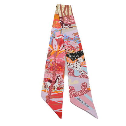 Hermes Silk En Liberte Twilly Rose Bleu Rouge Rose Bleu Rouge 2 of 3