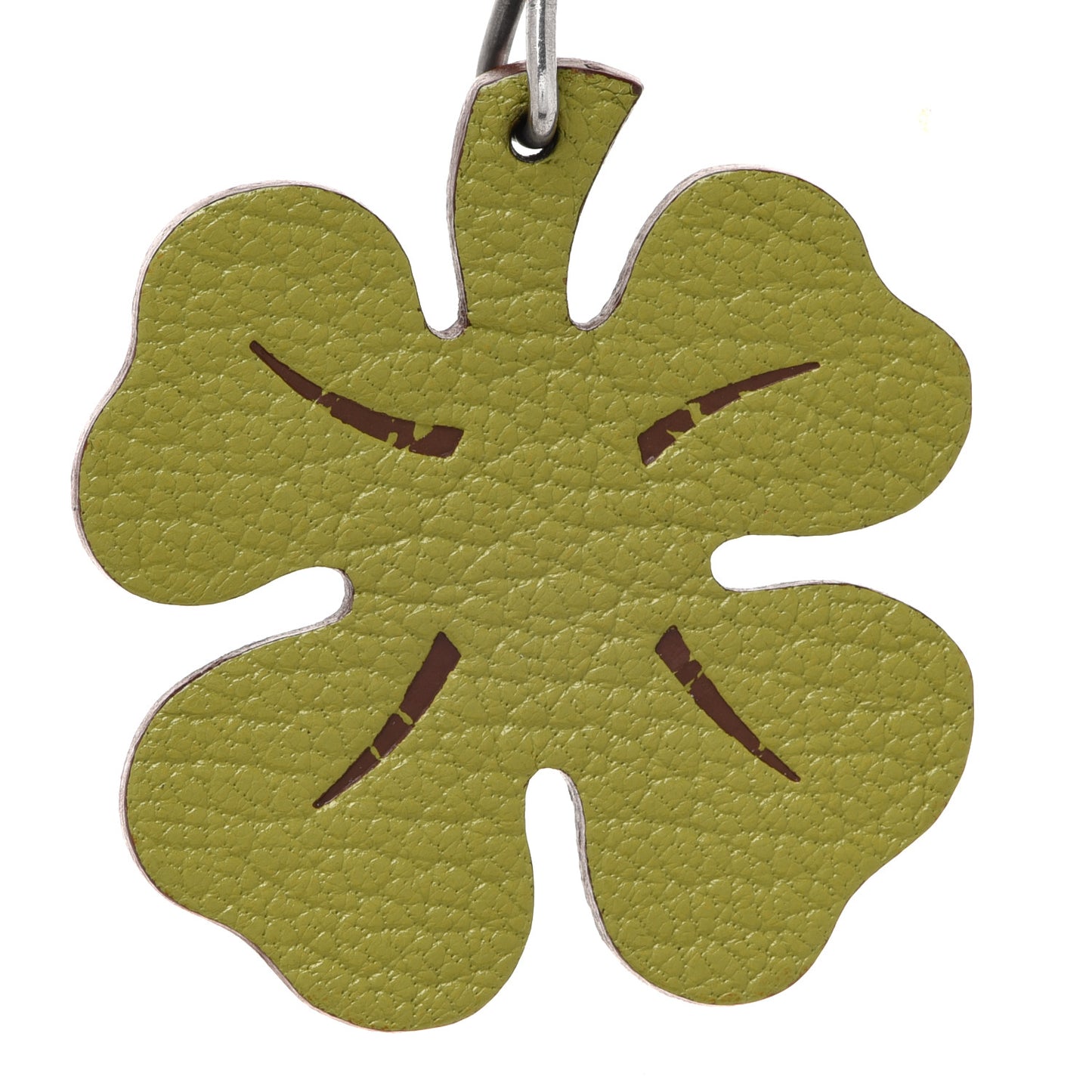 Chevre Mysore Lucky Clover Key Chain Bag Charm Vert Anis Orange