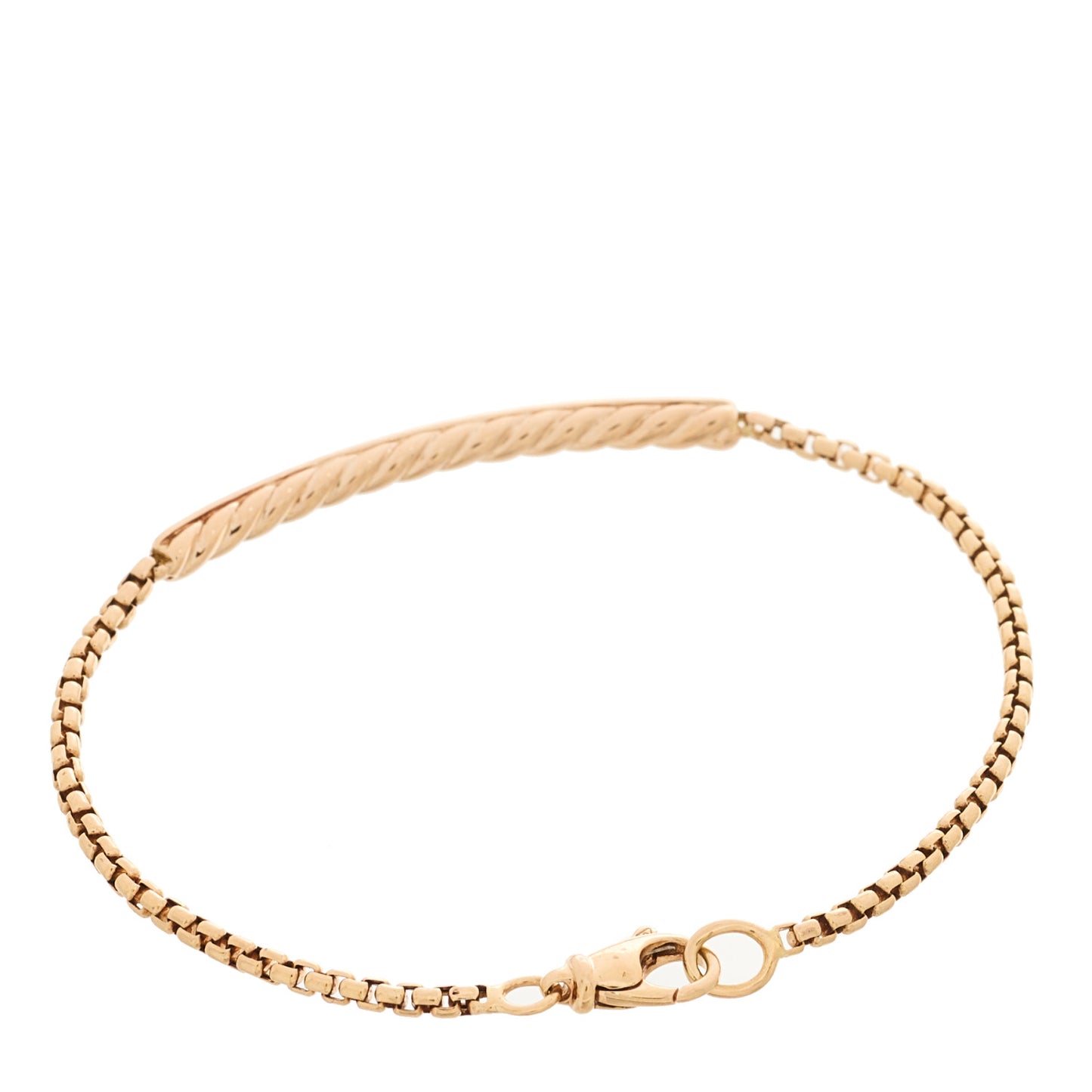 18K Rose Gold Cognac Diamond Petite Pave Bar Bracelet
